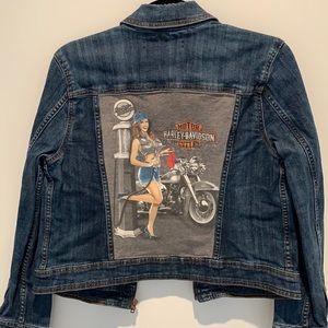 OOAK Harley Davidson Jean denim jacket